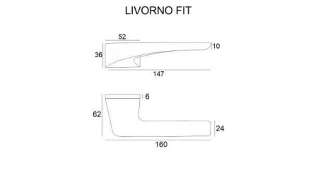 Klamka Livorno Fit rozeta prostokątna R76F chrom szczotkowany VDS