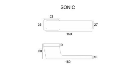 Klamka Sonic czarna rozeta prostokątna R71 VDS