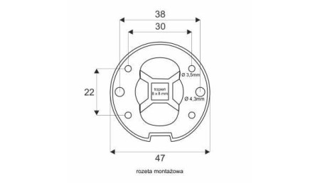 Klamka Granada Fit R67F szyld kwadratowy złoty satyna VDS