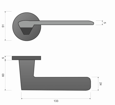 Klamka Giulietta KGUL S O 700 chrom szyld okrągły slim Infinity Line