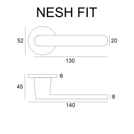 Klamka Nesh Fit czarna szyld okrągły VDS