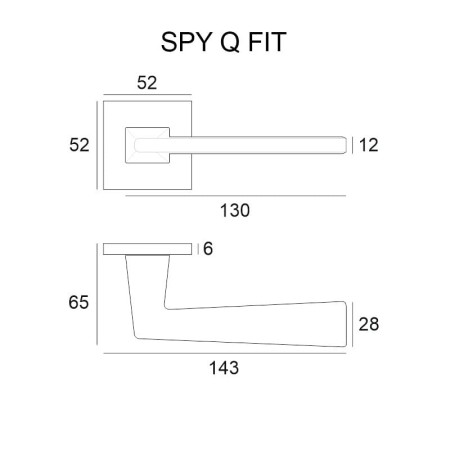 Klamka Spy Q FIT chrom połysk szyld kwadratowy VDS