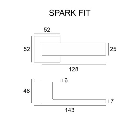 Klamka Spark Fit rozeta kwadratowa R67F czarna VDS