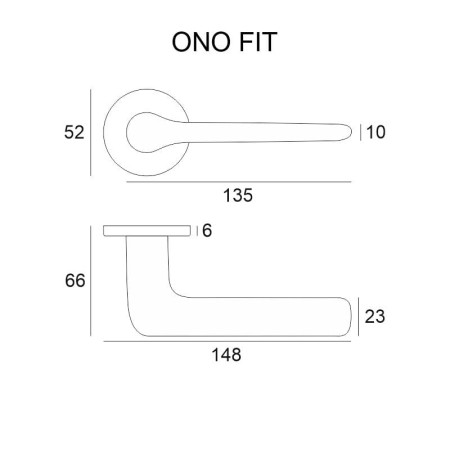 Klamka ONO FIT czarna szyld okrągły VDS