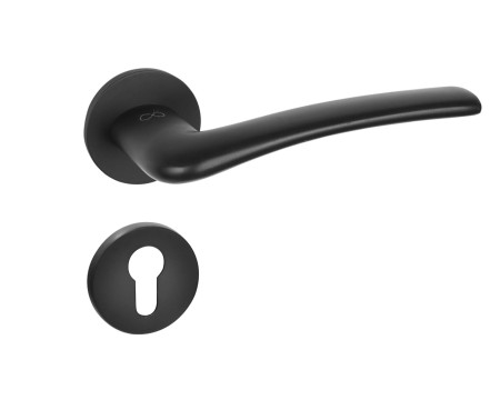 Klamka Vento KVNO S O BOO czarna szyld okrągły slim Italian Design