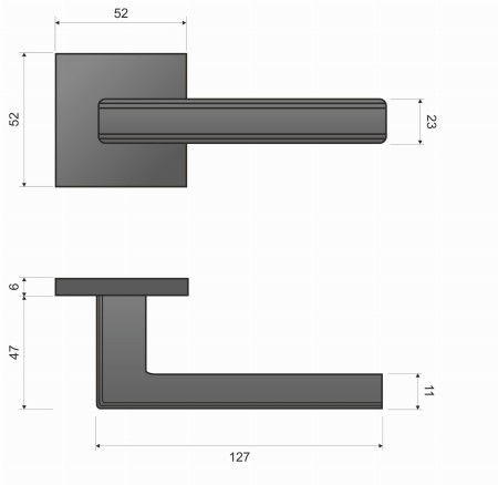 Klamka Florence KFL B00 rozeta kwadratowa czarna Infinity Line