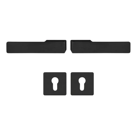 Klamka + klamka Libera AXA drzwi wewnętrzne F8 czarna z rozetą na wkładkę