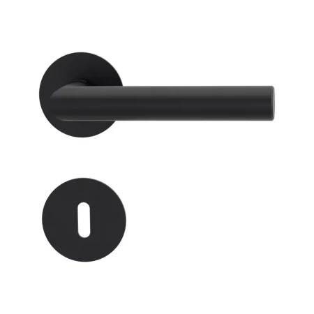 Klamka LUCIA PIATA S grafitowo-czarna szyld okrągły Griffwerk z rozetą na klucz