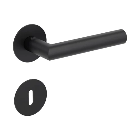Klamka LUCIA PIATA S grafitowo-czarna szyld okrągły Griffwerk z rozetą na klucz