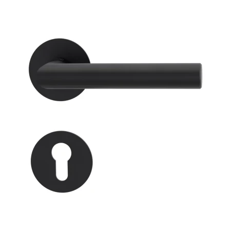 Klamka LUCIA PIATA S grafitowo-czarna szyld okrągły Griffwerk z rozetą na wkładkę