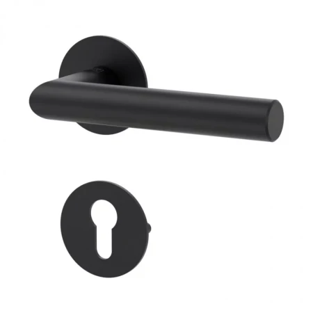 Klamka LUCIA PIATA S grafitowo-czarna szyld okrągły Griffwerk z rozetą na wkładkę