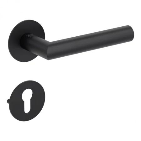 Klamka LUCIA PIATA S grafitowo-czarna szyld okrągły Griffwerk z rozetą na wkładkę