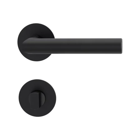 Klamka LUCIA PIATA S grafitowo-czarna szyld okrągły Griffwerk z rozetą WC