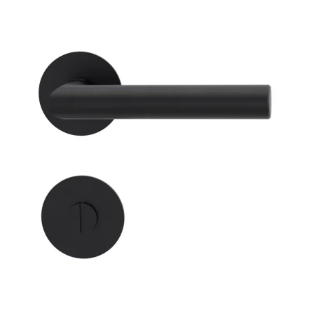 Klamka LUCIA PIATA S grafitowo-czarna szyld okrągły Griffwerk z rozetą WC