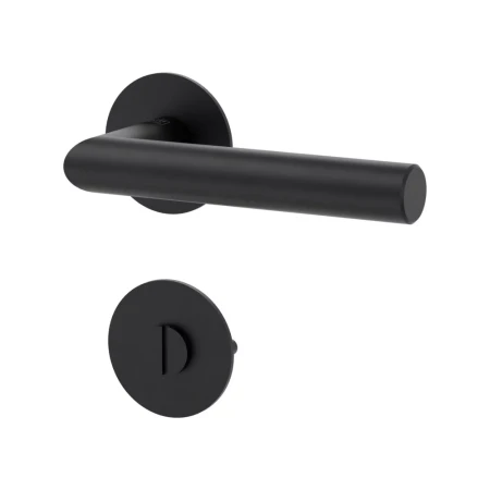 Klamka LUCIA PIATA S grafitowo-czarna szyld okrągły Griffwerk  rozetą WC