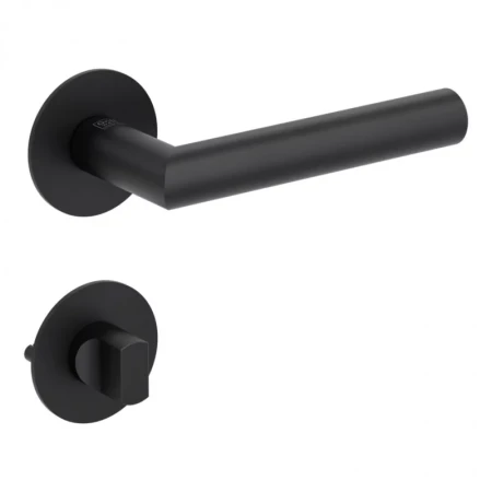 Klamka LUCIA PIATA S grafitowo-czarna szyld okrągły Griffwerk z rozetą WC