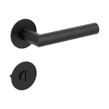 Klamka LUCIA PIATA S grafitowo-czarna szyld okrągły Griffwerk z rozetą WC