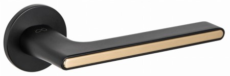Klamka Ferrara KFRA S O B00/MG00 czarna/złoty mat szyld okrągły Italian Design
