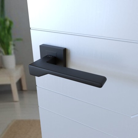 Klamka Nove KNV B00 czarna szyld kwadratowy Infinity Line