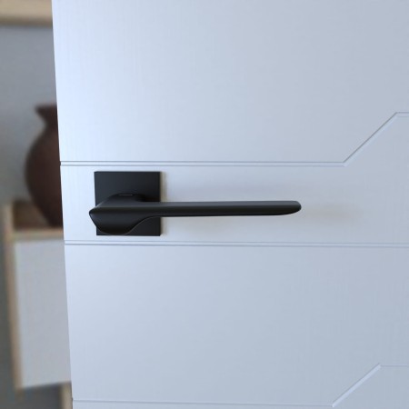 Klamka Linea KLIN S B00 czarna szyld kwadratowy slim Italian Design