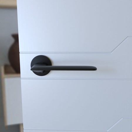 Klamka Giulietta KGUL S O B00 czarna szyld okrągły slim Italian Design