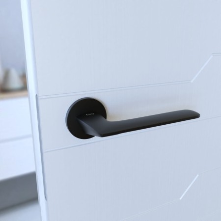 Klamka Giulietta KGUL S O B00 czarna szyld okrągły slim Italian Design