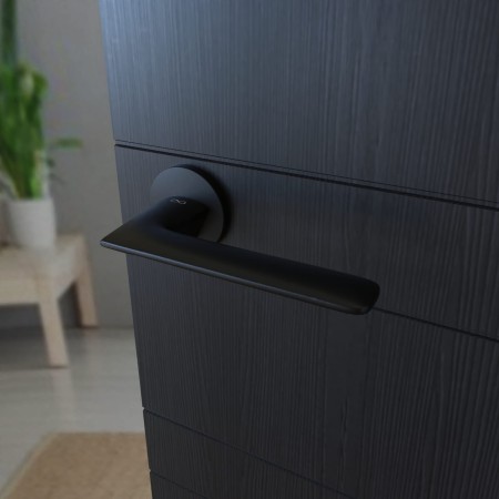 Klamka Giulietta KGUL S O B00 czarna szyld okrągły slim Italian Design