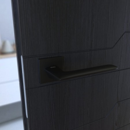 Klamka Giulietta KGUL S B00 czarna szyld kwadratowy slim Italian Design