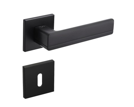 Klamka Platon FIT KPF B00 czarny szyld kwadratowy Infinity Line
