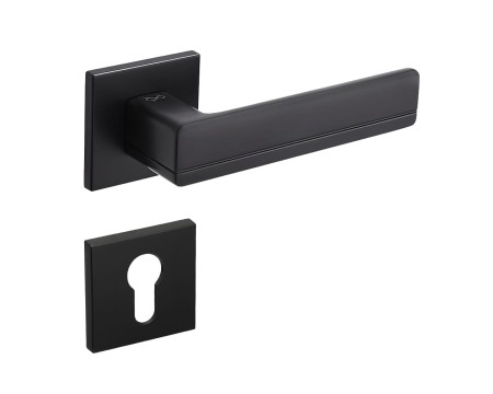 Klamka Platon FIT KPF B00 czarny szyld kwadratowy Infinity Line