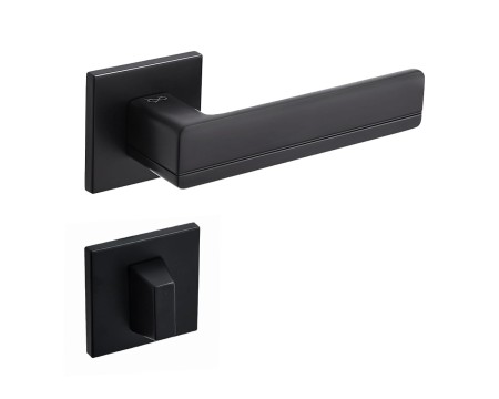 Klamka Platon FIT KPF B00 czarny szyld kwadratowy Infinity Line
