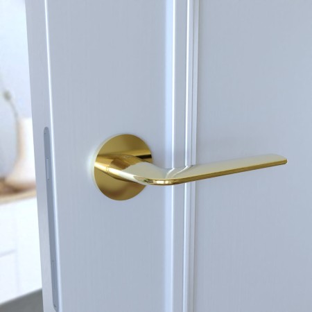 Klamka Stinger KSR O G00 rozeta okrągła złota połysk Infinity Line