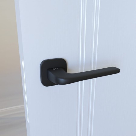 Klamka Solo KSO QO B00 rozeta kwadratowa owalna czarna Infinity Line