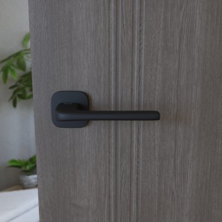 Klamka Solo KSO QO B00 rozeta kwadratowa owalna czarna Infinity Line