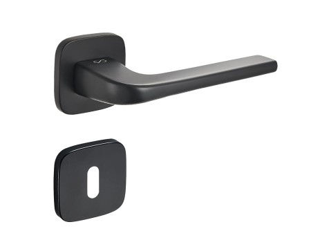 Klamka Solo KSO QO B00 rozeta kwadratowa owalna czarna Infinity Line