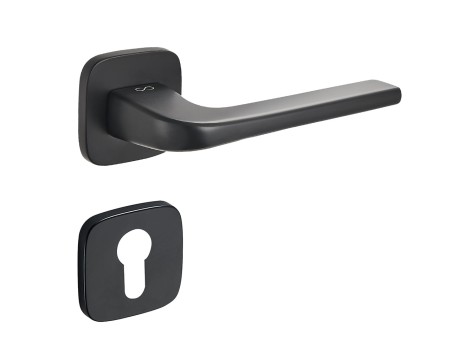 Klamka Solo KSO QO B00 rozeta kwadratowa owalna czarna Infinity Line