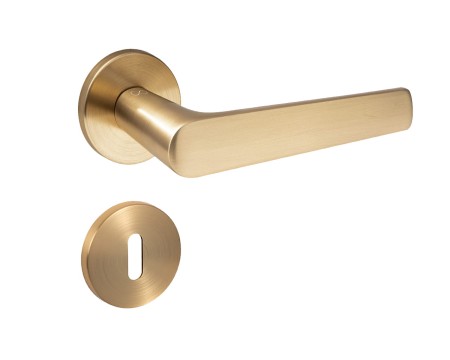 Klamka Tokyo KTOK MG00 złoty mat szyld okrągły Italian Design