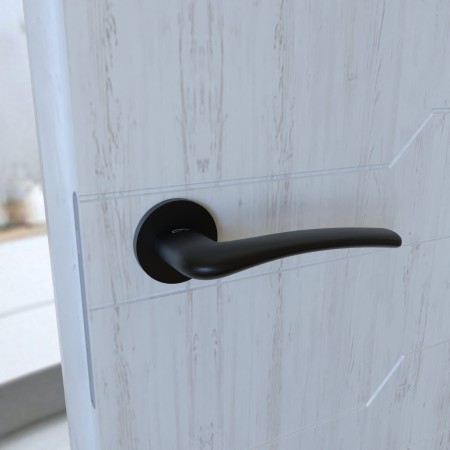 Klamka Vento KVNO S O BOO czarna szyld okrągły slim Italian Design