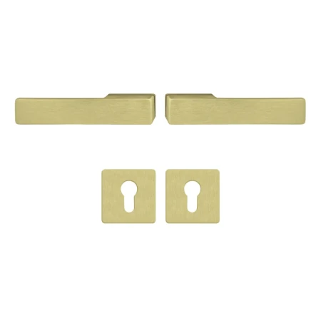 Klamka + klamka Libera AXA drzwi wewnętrzne F3 złota z rozetą na wkładkę