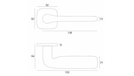 Klamka Flat R82F szyld kwadratowy zaoblony antracyt VDS