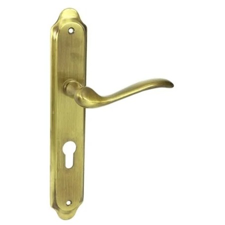 Klamka Tuluza M3 brąz grafiato długi szyld wkładka Domino