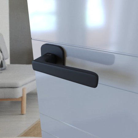 Klamka Parma KPR QO B00 rozeta kwadratowa owalna czarna Infinity Line