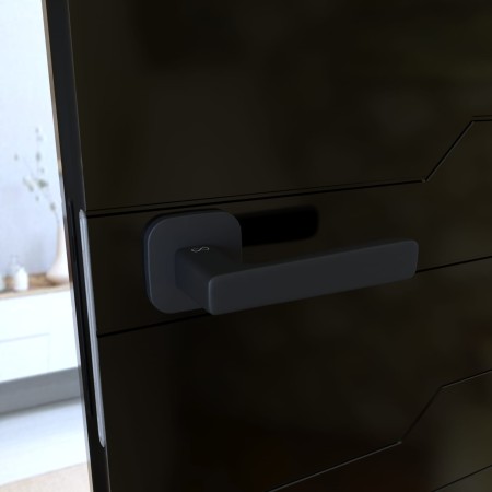 Klamka Parma KPR QO B00 rozeta kwadratowa owalna czarna Infinity Line