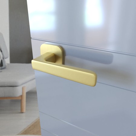 Klamka Parma KPR QO MG00 rozeta kwadratowa owalna złoty mat Infinity Line