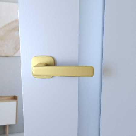 Klamka Parma KPR QO MG00 rozeta kwadratowa owalna złoty mat Infinity Line