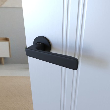 Klamka Parma KPR O B00 rozeta okrągła czarna Infinity Line