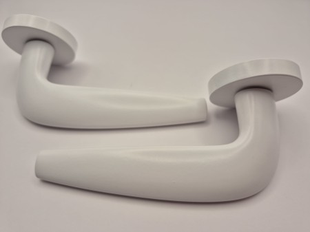 Klamka Soft biała szyld okrągły Corona