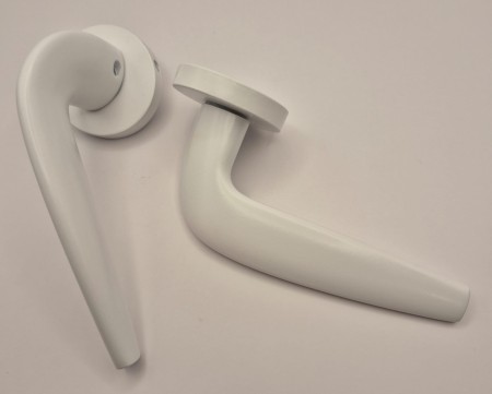 Klamka Soft biała szyld okrągły Corona