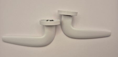 Klamka Soft biała szyld okrągły Corona