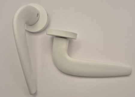 Klamka Julia biała szyld okrągły VDS